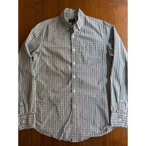 J.Crew Men's Small Button-Down Shirt Blue & Burgundy Multi-Check Plaid S